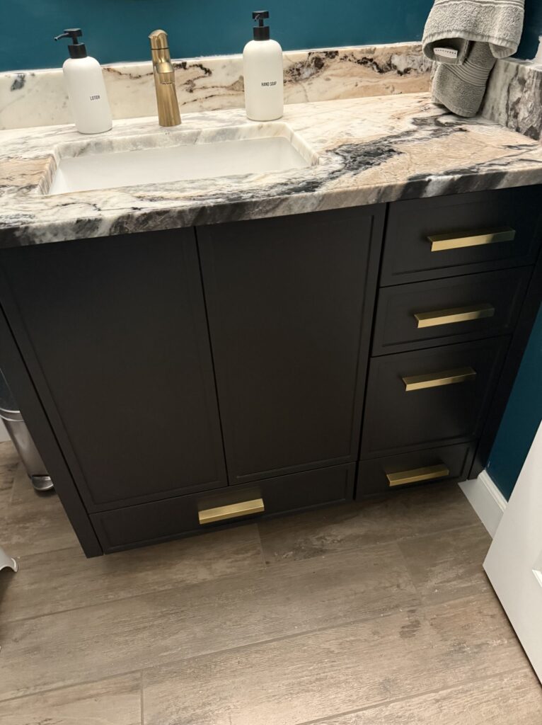 Powder room vanity front view